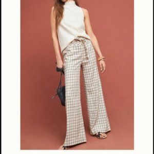 NWOT Anthropologie Window Pane Wide Leg Pants
